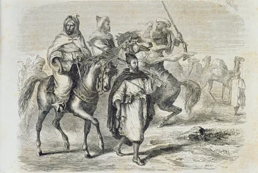 A Moroccan Caravan in the 1860s, engraved by Auguste Trichon